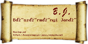Böszörményi Jenő névjegykártya